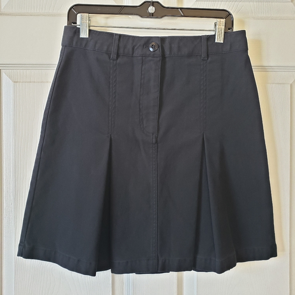 Wilfred Free Black Pleated Jean Mini Skirt. Size 8